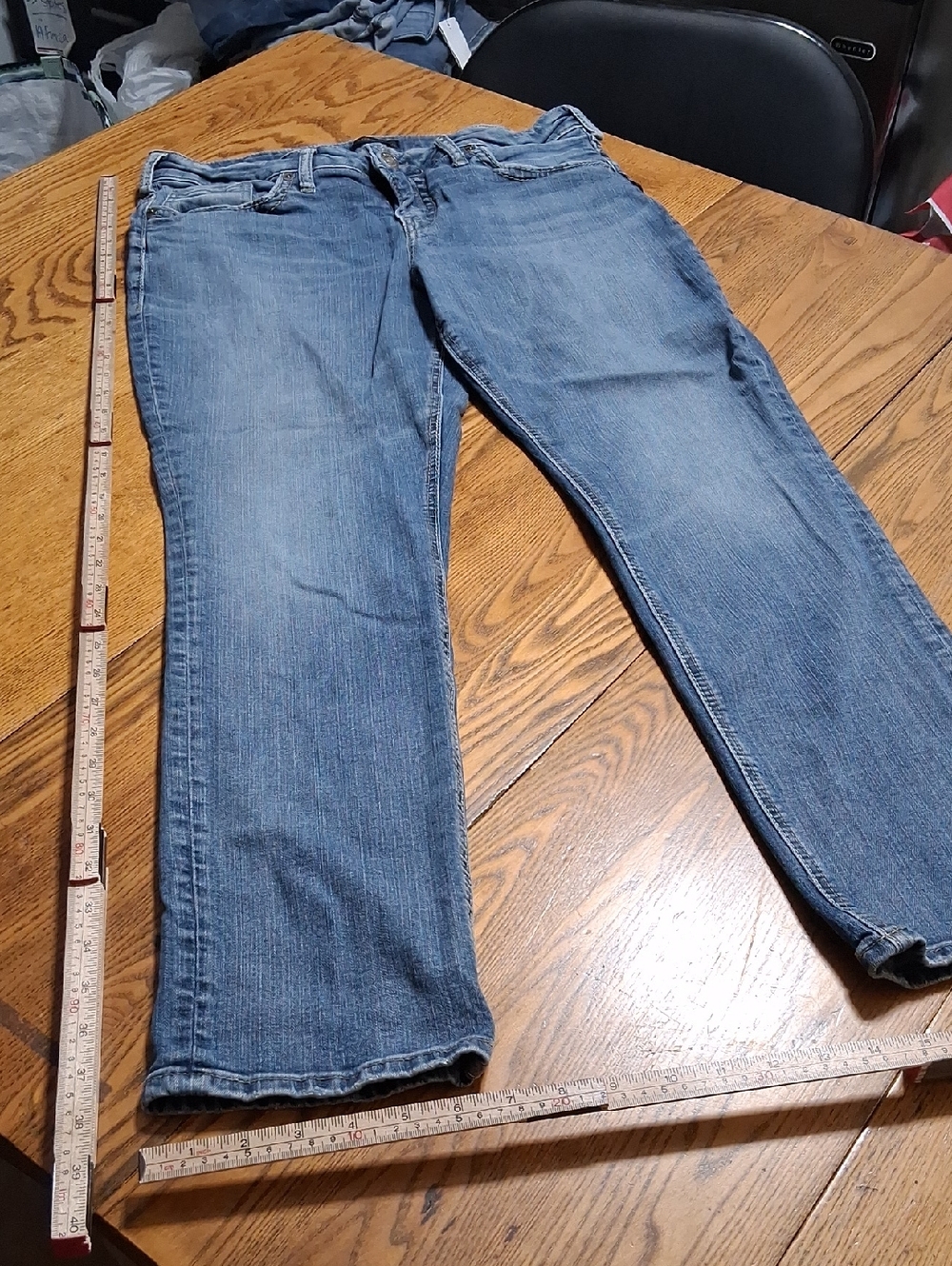 SILVER Jeans Womens 14 X 30 BLUE SUKI STRAIGHT Pants Preowned Used